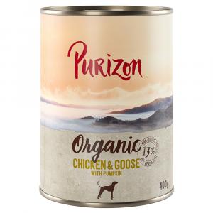 Purizon Organic, 6 x 400 g - Biokurczak i biogęś z biodynią