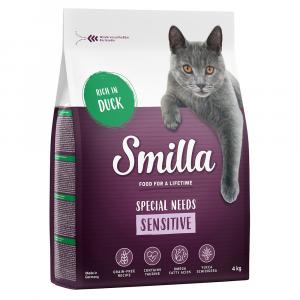 3 + 1 kg gratis! Smilla, karma sucha, 4 kg - Adult Sensitive, bez zbóż, kaczka