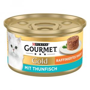 36 + 12 gratis! Gourmet Gold, mokra karma dla kota, 48 x 85 g - Ragout, w sosie, tuńczyk