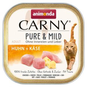 Megapakiet animonda Carny Adult Pure & Mild, 64 x 100 g - Kurczak + ser