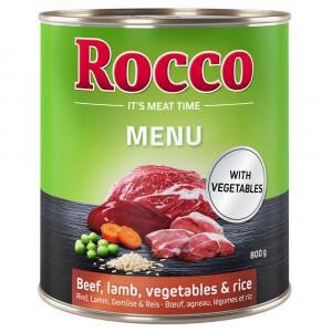 Megapakiet Rocco Menu, 24 x 800 g - Wołowina i jagnięcina z warzywami i ryżem