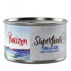 Korzystny pakiet Purizon Superfoods, 24 x 140 g - Tuńczyk z dorszem, słodkim ziemniakiem i jabłkiem