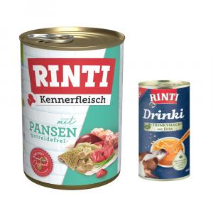 RINTI: 6 x 400 g karma mokra + Drinki, kaczka, 185 ml gratis! - Kennerfleisch, żwacze