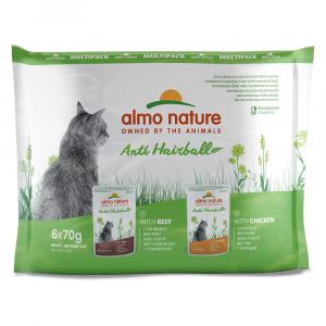 20 + 4 gratis! Almo Nature Holistic Anti Hairball, karma mokra dla kota, 24 x 70 g - Wołowina i kurczak