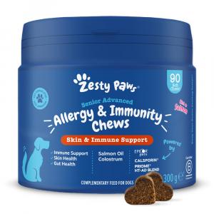 Zesty Paws Senior Allergy & Immunity, z łososiem - 90 tabletek do żucia