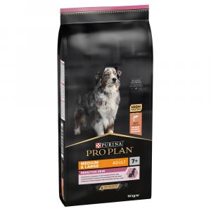 10 kg / 12 kg + 2 kg gratis! PURINA PRO PLAN, karma sucha dla psa, 12 kg / 14 kg - Medium & Large Adult 7+ Sensitive Skin, łosoś i ryż, 14 kg