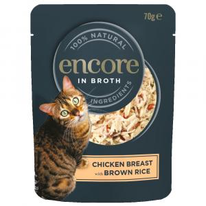 Encore Cat, karma mokra w saszetkach, 16 x 70 g - Kurczak z brązowym ryżem