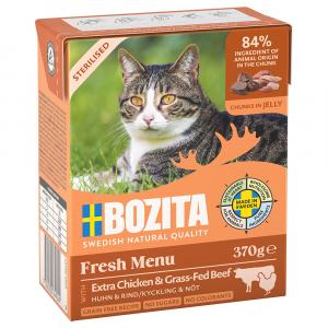 20% taniej! Bozita Tetra, karma mokra, 12 x 370 g - W galarecie, Sterillised: kurczak i wołowina