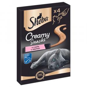 33% taniej! Sheba Creamy Snacks, pasta dla kota, różne rodzaje - Łosoś, 4 x 12 g