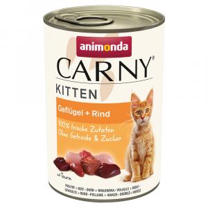 Megapakiet animonda Carny Kitten, 24 x 400 g - Drób i wołowina