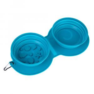 TIAKI podwójna silikonowa miska podróżna Sea Shell - 2 x 600 ml