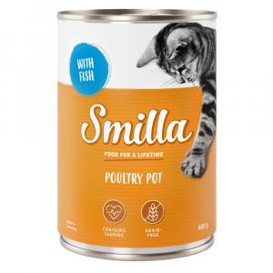 10 + 2 gratis! Smilla, karma mokra, 12 x 400 g - Puszki z drobiem, drób z rybą