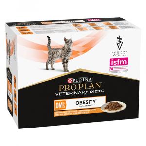 PURINA PRO PLAN Veterinary Diets Feline OM ST/OX Obesity Management, kurczak - 10 x 85 g