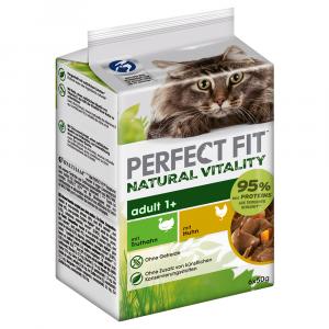 Perfect Fit Natural Vitality Adult 1+ - Kurczak i indyk, 6 x 50 g