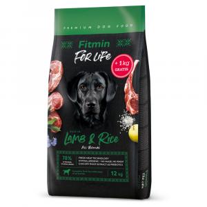 12 + 1 kg gratis! Fitmin Dog for Life, karma sucha, 13 kg - Jagnięcina i ryż
