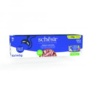Schesir Complete Nutrition, filet w galarecie, 6 x 140 g - Tuńczyk z wołowiną