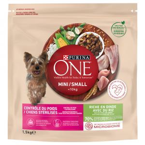 PURINA ONE Mini Weight Control/Sterilised, indyk i ryż - 18 kg (12 x 1,5 kg)