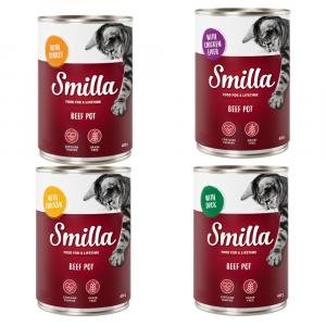 10 + 2 gratis! Smilla, karma mokra, 12 x 400 g - Puszki z wołowiną, Pakiet mieszany