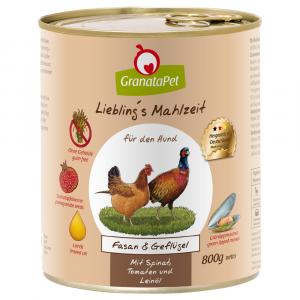 Pakiet GranataPet Liebling's Mahlzeit, 12 x 800 g - Bażant i drób