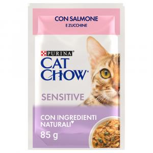 22 + 4 gratis! PURINA Cat Chow, mokra karma, 26 x 85 g - Sensitive, łosoś i cukinia