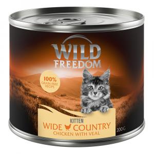 5 + 1 gratis! Wild Freedom, karma mokra, 6 x 200 g - Kitten, Wide Country – Cielęcina i kurczak