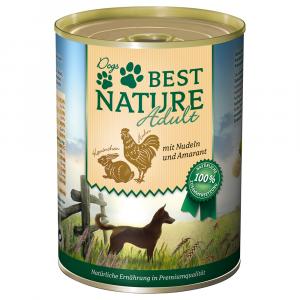 Best Nature Dog Adult 12 x 400 g - Królik, kurczak i makaron