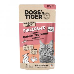 Korzystny pakiet Dogs'n Tiger Cat, 24 x 125 g - Wołowina i indyk