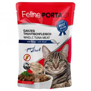 Megapakiet Feline Porta 21, 24 x 100 g - Tuńczyk z wołowiną