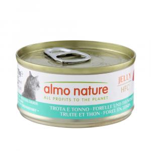 5 + 1 gratis! Almo Nature HFC Natural, 6 x 70 g - Pstrąg i tuńczyk w galarecie