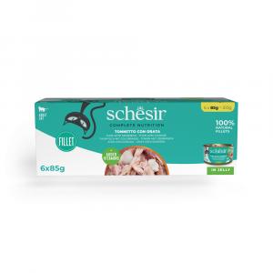 Schesir Complete Nutrition, filet w galarecie, 6 x 85 g - Tuńczyk z doradą