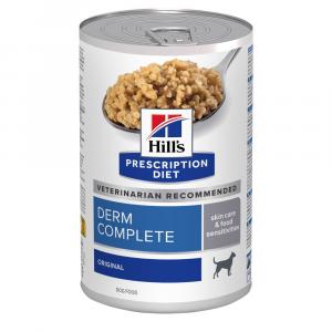 24 + 12 gratis! Hill's Prescription Diet, karma mokra, 36 x 350 g / 360 g / 370 g - Derm Complete, 36 x 370 g