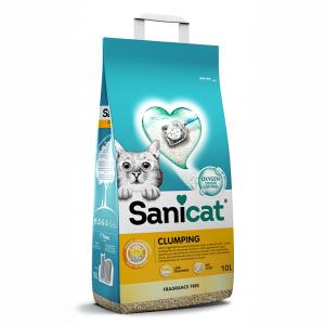 20% taniej! Sanicat, żwirek zbrylający się dla kota, 2 x 10 l - Bezzapachowy