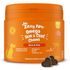 Zesty Paws Omega Skin & Coat, łosoś - 90 tabletek do żucia