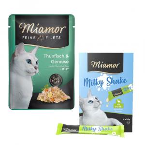 Miamor: Feine Filets w saszetkach, 24 x 100 g + Milky Shake, indyk 4 x 20 g gratis! - Tuńczyk z warzywami