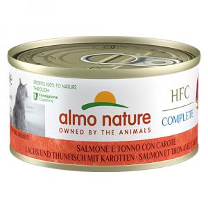 Almo Nature HFC Complete, 6 x 70 g - Lachs und Thunfisch mit Karotte