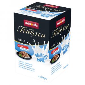 Animonda vom Feinsten Adult Milkies w sosie, 6 x 100 g - Wołowina w sosie mlecznym