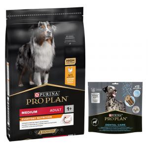 PURINA PRO PLAN: karma sucha + Dental Care dla dużych psów, 426 g (12 sztuk) gratis! - Medium Adult Everyday Nutrition, kurczak i ryż, 7 kg