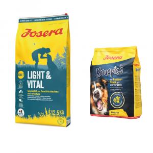Josera: karma sucha dla psa, 12,5 kg + Knuspies, przysmak dla psa, 900 g gratis! - Light & Vital