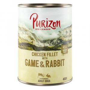 Korzystny pakiet Purizon Original, 12 x 400 g - Dziczyzna i królik z dynią i borówką brusznicą