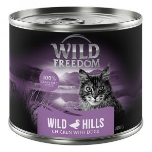 Wild Freedom Adult, 6 x 200 g - bezzbożowa receptura - Wild Hills – Kaczka i kurczak