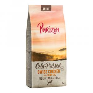 Purizon Coldpressed Mini, kurczak szwajcarski z olejem konopnym - 4 x 1 kg