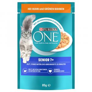 20 + 6 gratis! Purina One, mokra karma dla kota, 26 x 85 g - Senior 7+, kurczak z zieloną fasolką