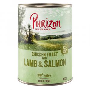 Korzystny pakiet Purizon Original, 12 x 400 g - Jagnięcina i łosoś z ziemniakami i gruszką