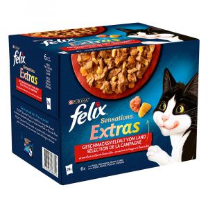 15% taniej! Felix, karma mokra dla kota, 20 / 24 / 80 x 85 g - Sensations Extras w galarecie, mięsna różnorodność, 24 x 85 g