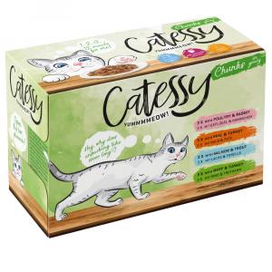 Pakiet mieszany Catessy Kawałeczki w sosie - 12 x 100 g