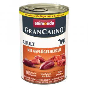 Animonda GranCarno Original Adult, 6 x 400 g - Serca drobiowe