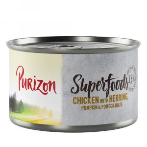 Purizon Superfoods, 6 x 140 g - Kurczak ze śledziem, dynią i owocem granatu
