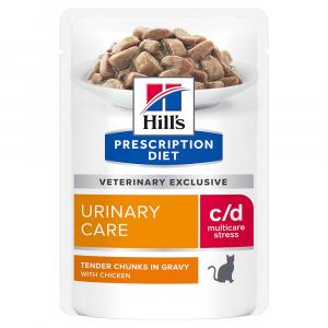 24 + 12 gratis! Hill's Prescription Diet, karma mokra dla kota, 36 x 85 g - c/d Multicare Stress Urinary Care, kurczak