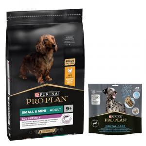 PURINA PRO PLAN: karma sucha + Dental Care dla dużych psów, 426 g (12 sztuk) gratis! - Small & Mini Adult 9+ Age Defence, 7 kg