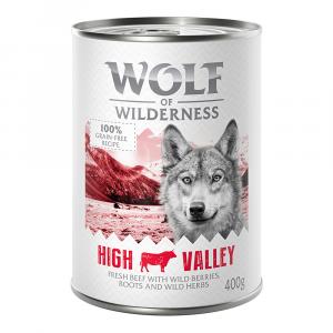 Korzystny pakiet Wolf of Wilderness Adult, 24 x 400 g - High Valley, wołowina
